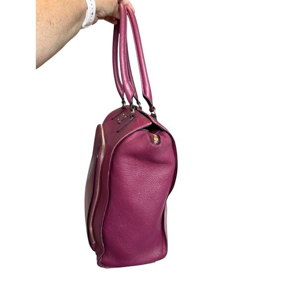 Kate Spade New York Baxter Street Fernrose Leather Shoulder bag Tote Bag Plum Lg - Picture 4 of 16